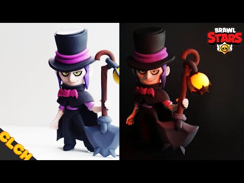 Making Brawl Stars Mortis Lamp- Clay Tutorial (Clay Art)🎩
