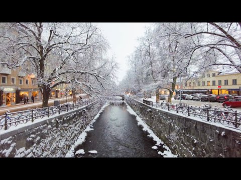 Snowy Walk in Sweden, Uppsala City