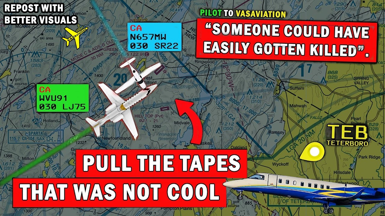 Near Mid-Air Collision near Teterboro | TCAS Saved Lives! *Repost