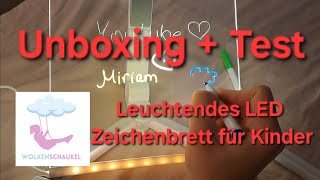 Unboxing + Test: Leuchtendes LED Zeichenbrett für Kinder - WolkenSchaukel