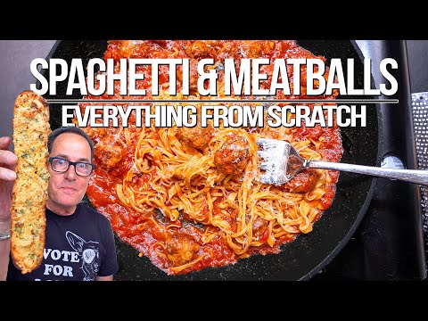 THE BEST SPAGHETTI AND MEATBALLS I'VE EVER MADE (EVERYTHING FROM SCRATCH!) | SAM THE COOKING GUY