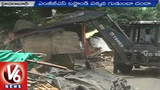 Excise Department Demolished illegal Fenny Shops | MGBS | V6 News