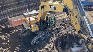 Caterpillar 374D Excavator Loading Massive Mercedes & MAN Trucks - Interkat SA