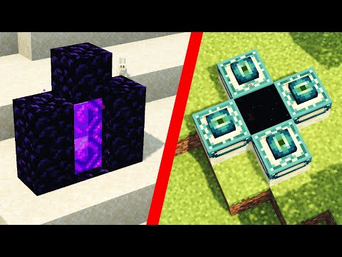 How to Make Tiny Nether and End Portals in Minecraft
