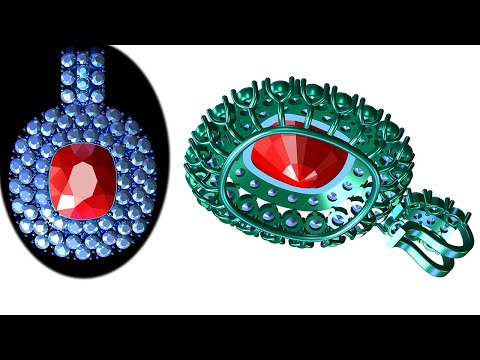 how to design pendant with matrix 8 3d modeling software #193 #umphumrin #jewelrydesign #trending