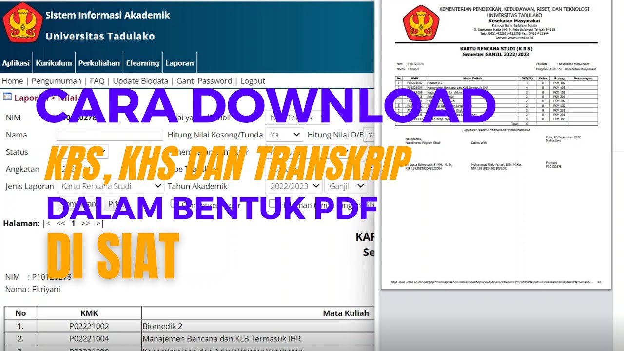 DOWNLOAD FILE DALAM BENTUK PDF DI SIAT|| KRS, KHS, TRANSKRIP