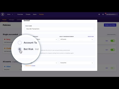Castle Identity-Aware Bot Detection Demo Video