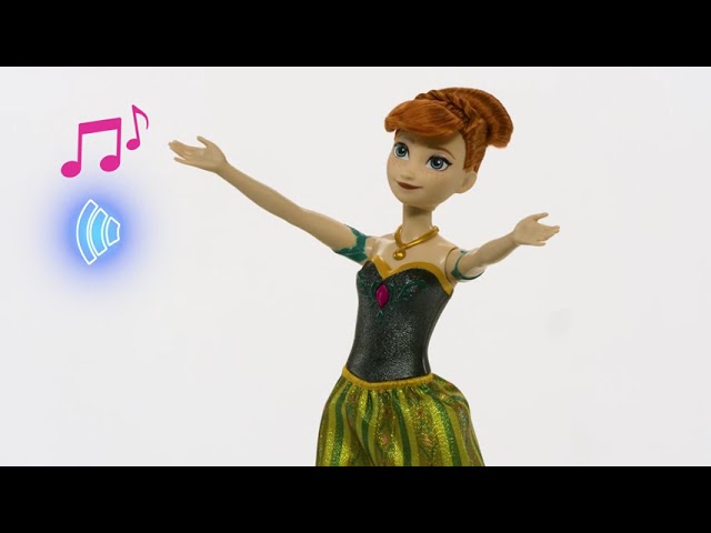 Vídeo relacionado con Mattel Disney Frozen Anna musical Muñeca que canta al presionar un botón, juguete +3 años, versión española (HMG43)