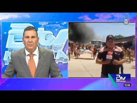 Incendio de gran magnitud afecta una feria en Asunción, Santa Cruz