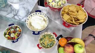 Cook's Essentials Santa Rosa S/3 Nesting Ceramic Bowls with Lids on QVC