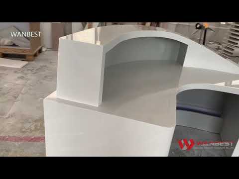 2018 New Commercial Artificial Stone Semicircle Standard Size Reception Desk