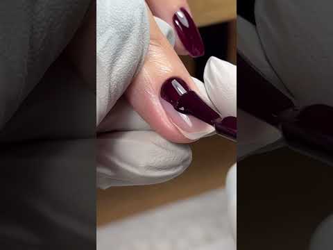 Nail Art !! 🖤💅  Applying a coat of deep burgundy nail polish #nails #nailart #beautyhacks #fyp