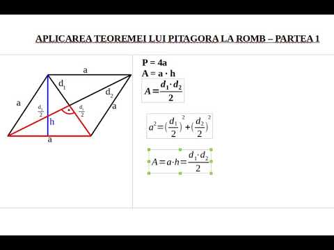 Aplicarea teoremei lui Pitagora la romb - 1