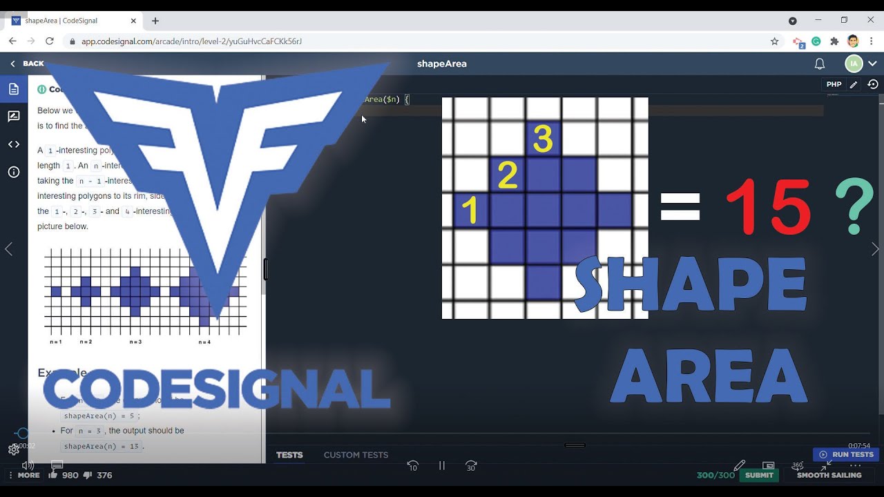 Shape Area | CodeSignal | PHP