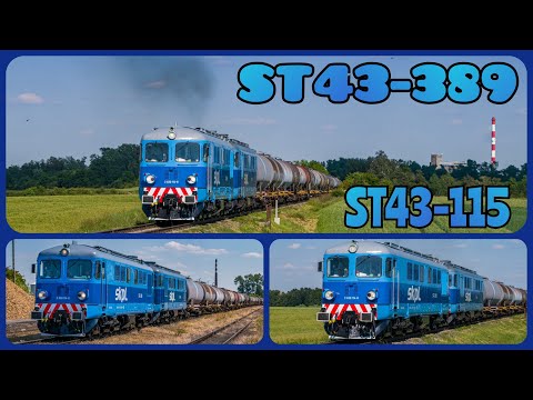 Dwa Rumuny - ST43-389 i ST43-115 SKPL Cargo z cysternami | Gniezno