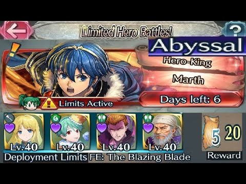 The battle with Limited unit : Vs. Legend! Marth - Abyssal (with F2P units, No SIs but Seals)