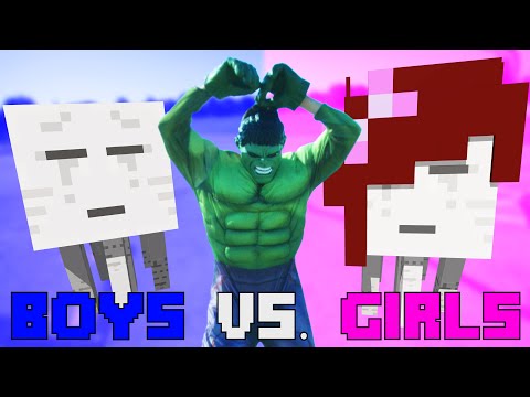 Monster School In Real Life Episode 19: SuperHero! Girls vs. Boys HULK! - Minecraft Animation