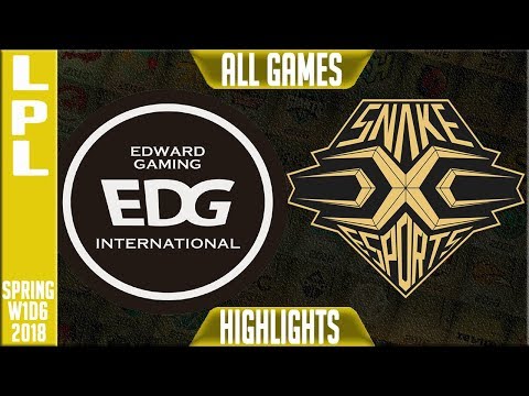 EDG vs SS Highlights ALL GAMES | LPL Spring 2018 S8 W1D6 | Edward Gaming vs Snake Esports Highlights