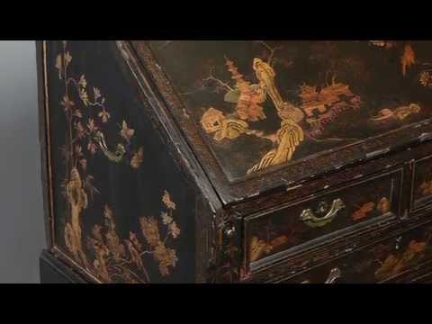 An 18th Century Chinese Export Black Lacquer Bureau