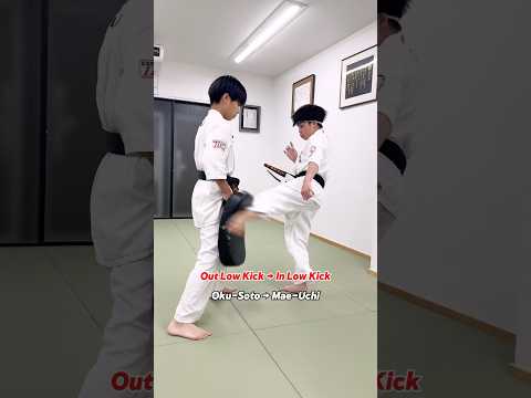 【Out Low Kick → In Low Kick】前外下段 → 奥内下段 : 奥外下段→ 前内下段 #大谷道場 #空手 #karate #martialarts #shorts