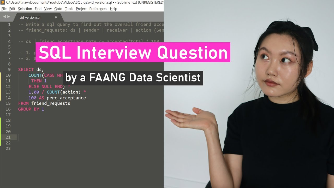 Real Data Science SQL Interview Questions and Answers # 2 | Data Science Interview Questions