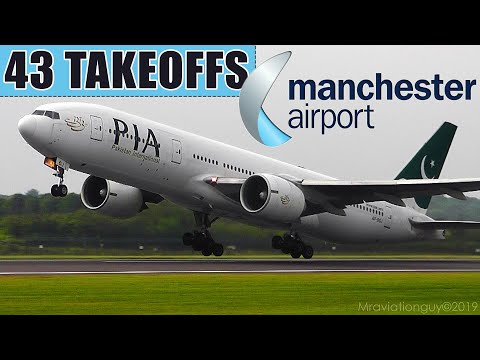 40+ CLOSEUP TAKEOFFS! Plane Spotting at Manchester Airport (Runway 23L Departures) // June 2019
