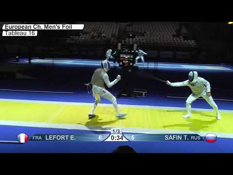 2019 741 T16 04 M F Individual Duesseldorf GER ZCH YELLOW SAFIN RUS vs LEFORT FRA