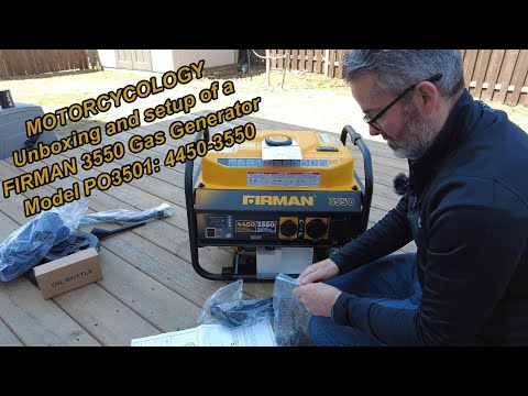 Unboxing and Setup of a FIRMAN 3550 Portable Gas Powered Generator - Model P03501: 4450-3550