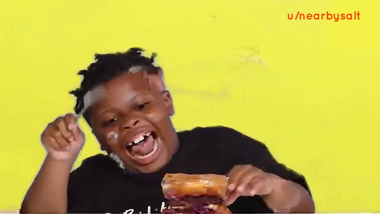 Kid Glitches on Burger Meme