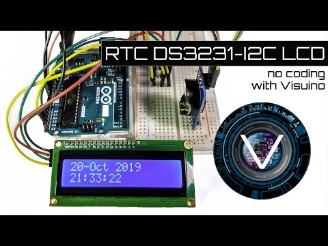 Arduino Time and Date Tutorial-DS3231 and I2C LCD with Code | Visuino-Tishin Padilla