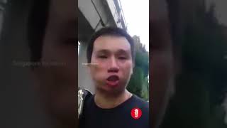 Vulgar man with WWF belt livestreaming challenging for a fight