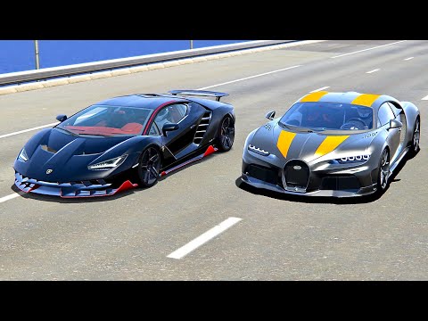 Bugatti Chiron Super Sport 300+ vs Lamborghini Centenario - Drag Race 20 KM