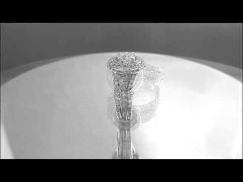 18K WHITE GOLD ROUND CUT DIAMOND ENGAGEMENT RING AND BAND DOUBLE HALO 1.90CTW - KNR INC - 433