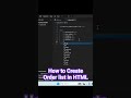 How to Create order list in HTML #music
