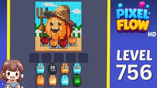 Pixel Flow Level 756 Solution Walkthrough