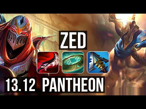 ZED vs PANTHEON (MID) | 2.5M mastery, 7 solo kills, 800+ games, 14/3/6 | EUW Master | 13.12