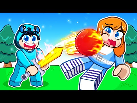 Smashing The Ball 9,198,212 MPH in Blade Ball (Roblox) With Crazy Fan Girl!