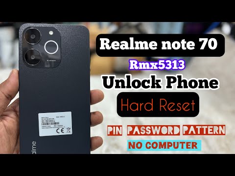 Realme note 70 (Rmx5313) Hard Reset. Unlock Phone Lock screen. Pin password pattern unlock. No Pc