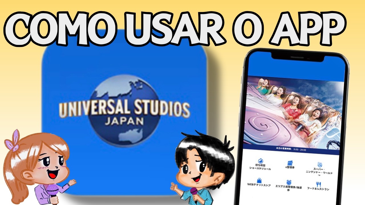 Todas as utilidades do aplicativo da Universal Studios Japan