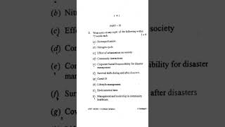 B.com(1sem) Environmental studies and disaster management exam paper (2021year)
