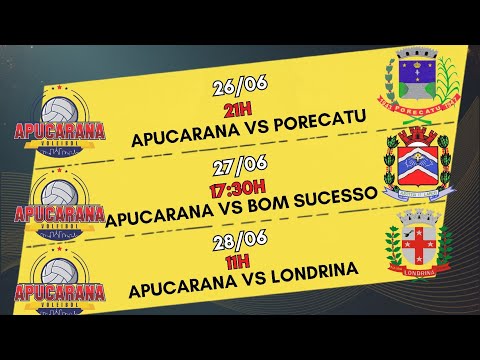 Jogos Abertos do Paraná - JAPS Regional 2026 - Apucarana x Porecatu (2º set 25x14) 26/06/2026