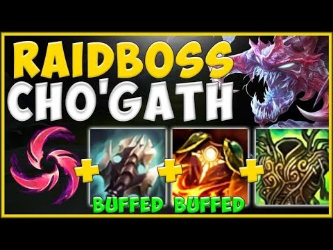 INSTANT TRIPLE STRIKE RAIDBOSS CHO'GATH WITH BUFFED ITEMS IS 100% UNFAIR League of Legends