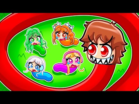 Becoming a MEGA SNAKE in SLITHER.IO To EAT MY CRAZY FAN GIRLS...