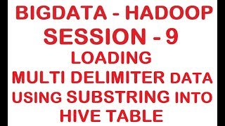 Loading Multi delimiter data using Substring into HIVE table - Bigdata - Hadoop Tutorial - Session 9