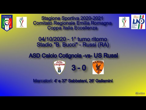 04/10/20 – Eccellenza ER – C.I. 1°T. rit. Cotignola-Russi 0-3 SINTESI