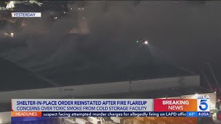 Boyle Heights shelter-in-place remains amid fire