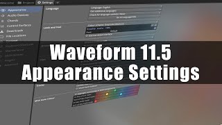 Tracktion Waveform 11.5 - Explaining the Appearance Settings