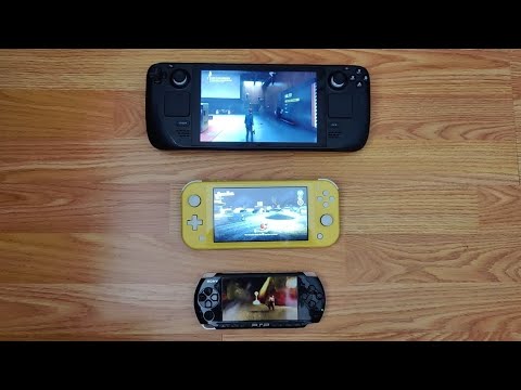 Steam Deck/Switch Lite/PSP 3000 Size and display comparison