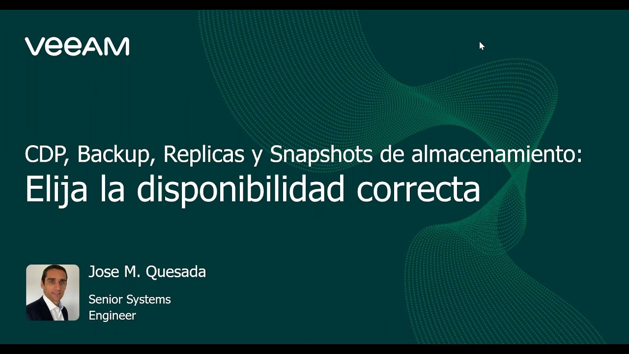 CDP, Backups, Réplicas y Snapshots de almacenamiento: elija la disponibilidad correcta video