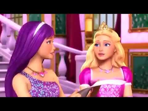 Official trailer still for Barbie: The Princess & The Popstar showing Tori and Keira on stage